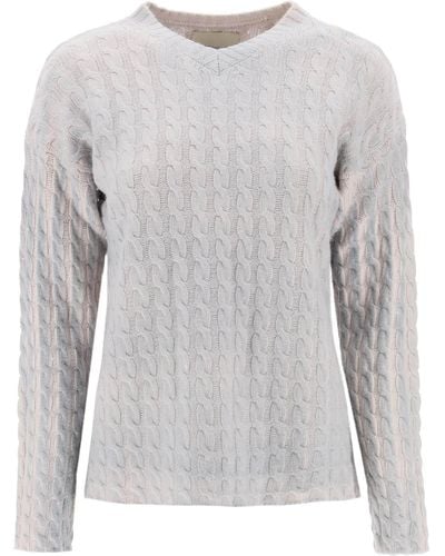 Paloma Wool Ainhoa Cable Knit Sweater - Grey