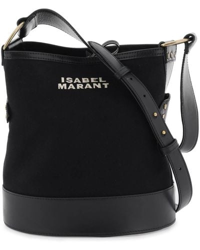 Isabel Marant Cotton Canvas Shoulder Bag - Black