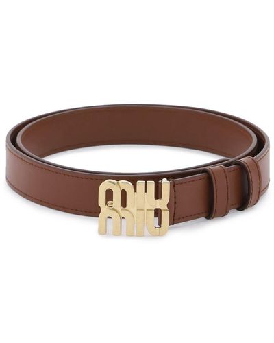 Miu Miu Leather Belt - Brown