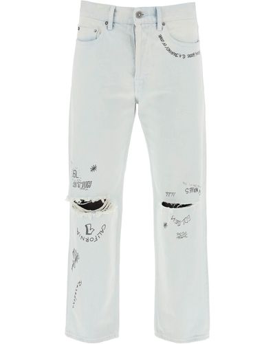 Golden Goose "distressed Washed Denim Jeans With A - Grey