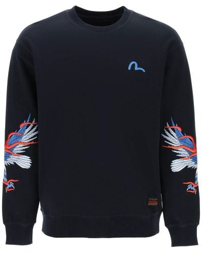 Evisu Seagull & Eagle Embroidered Sweatshirt - Blue