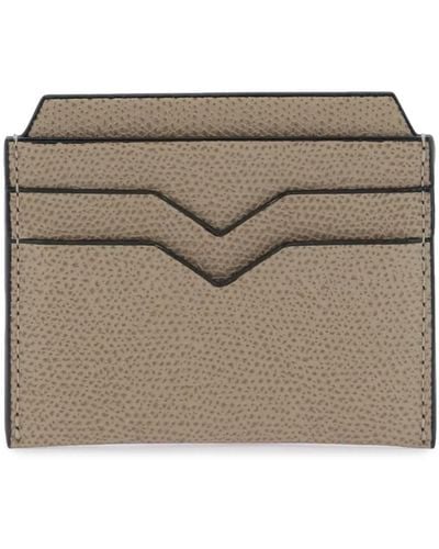 Valextra Leather Cardholder - Gray