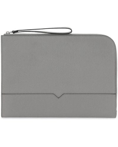 Valextra Leather Document Holder - Grey