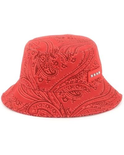 Etro Paisley Bucket Hat - Red