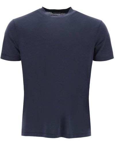 Tom Ford T-shirt in Lyocell e cotone - Blu