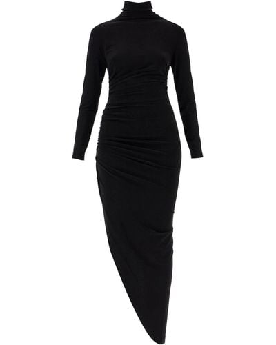 Norma Kamali Asymmetric High-Neck Dress - Black