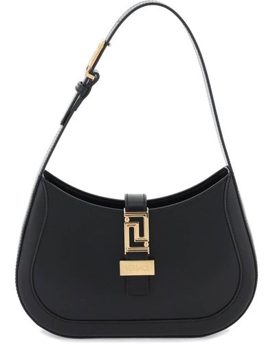 Versace Greca Goddess Small Hobo Bag - Black