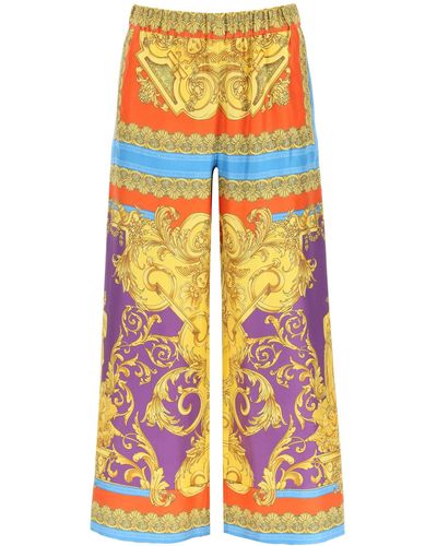 Versace Barocco Goddess Silk Pants - Multicolor