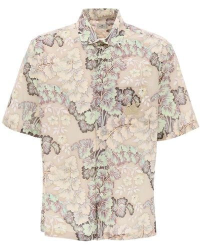 Etro Short-Sleeved Floral Shirt - Natural