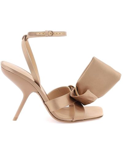 Ferragamo Sandals With Asymmetric Bow - White