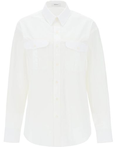 Wardrobe NYC Maxi Shirt In Cotton Batista - White