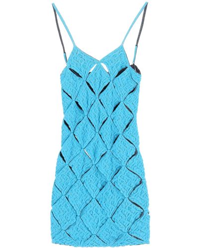 Isa Boulder Argyle Knit Mini Dress - Blue