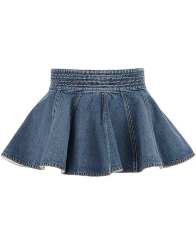 Alaïa Flared Micro Skirt - Blue