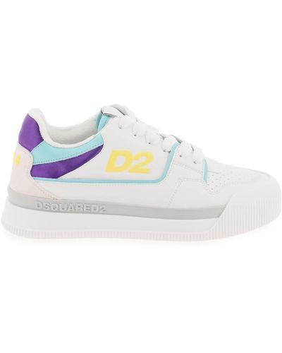 DSquared² Smooth Leather New Jersey Trainers - White