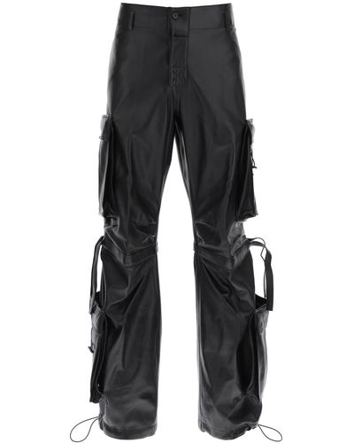 DARKPARK Luis Lamb-Leather Cargo Trousers - Black