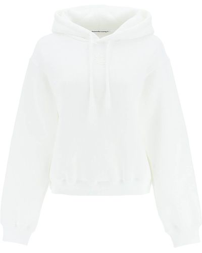 Alexander Wang FELPA LOGO CON CAPPUCCIO - Bianco