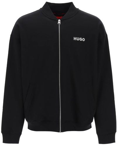HUGO Embroidered Logo Sweatshirt By - Black
