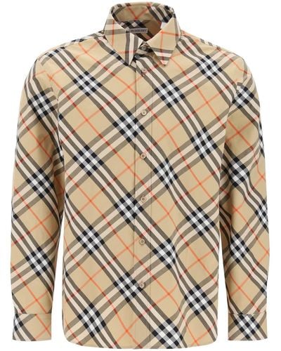 Burberry Ered Cotton Long-Sleeved Shirt - Natural