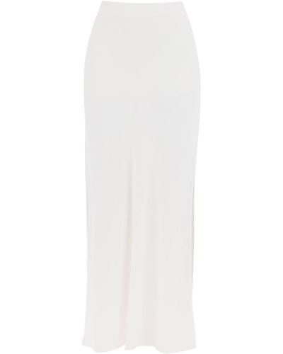 Brunello Cucinelli Maxi Skirt With Fluid Bias - White