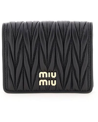 Miu Miu Matelassé Nappa Leather Small Wallet - Black