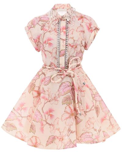 Zimmermann Matchmaker Flip Floral Dress With Appliqués - Pink