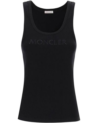 Moncler Sleeveless Ribbed Jersey Top - Black