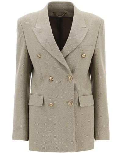 Golden Goose Diva Double-breasted Blazer With Heraldic Buttons - Natural