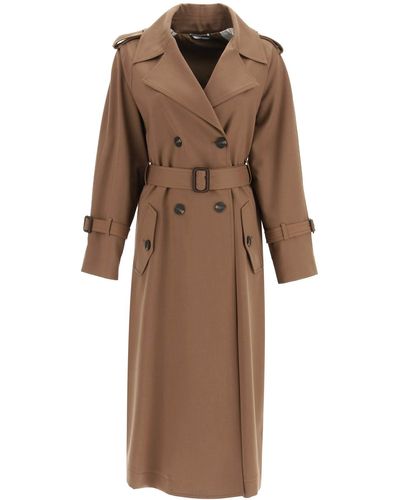 Weekend by Maxmara 'barni' Long Double-breasted Trench Coat - Brown