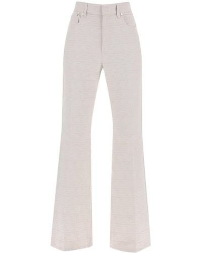 Fendi Ff Jacquard Denim Trousers - Grey