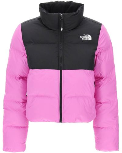 The North Face Saikuru Short Puffer In Micro Ripstop - Pink