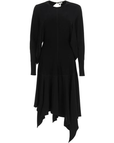 Loewe Asymmetric Midi Dress - Black