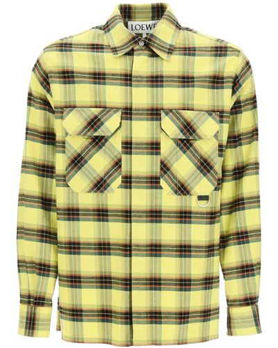 Loewe Cotton Flannel Check Shirt - Yellow
