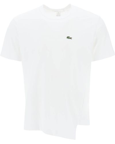 Comme des Garçons T Shirt Asimmetrica X Lacoste - Bianco