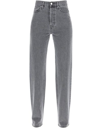 Totême Toteme Classic Cut Organic Denim Jeans With L34 Length - Grey