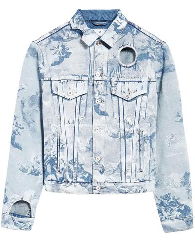 Off-White c/o Virgil Abloh Ky Meteor Denim Jacket With Cut-outs - Blue