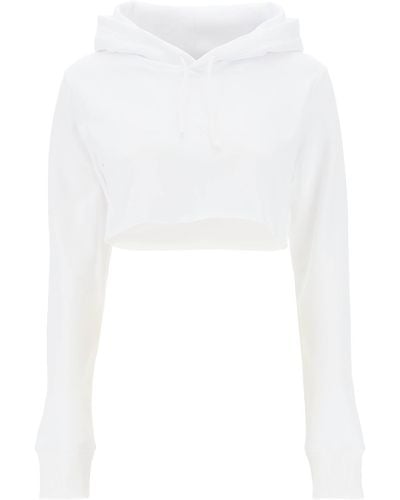 Givenchy Cropped Hoodie With Embroidered Logo - White