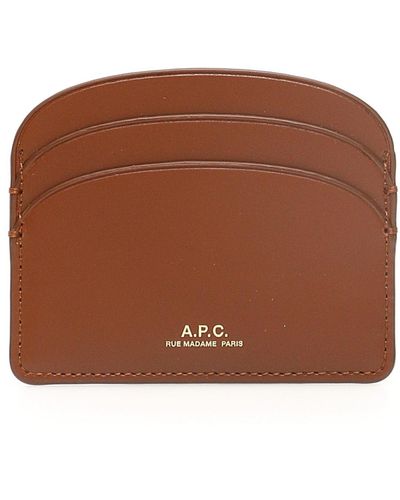 A.P.C. Demi-lune Card Holder - Brown