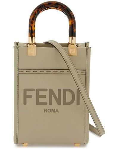 Fendi Mini Sunshine Shopper Bag - Metallic