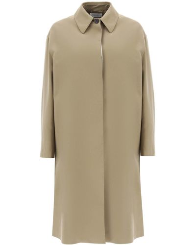 The Row 'denise' Long Coat In Cotton And Silk - Natural