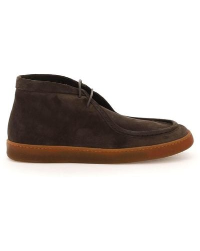 Henderson Suede Leather Bastien Lace-up Shoes - Brown
