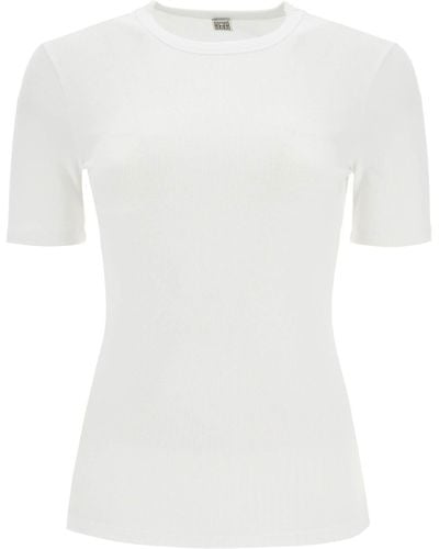 Totême Classic Ribbed T-Shirt For - White
