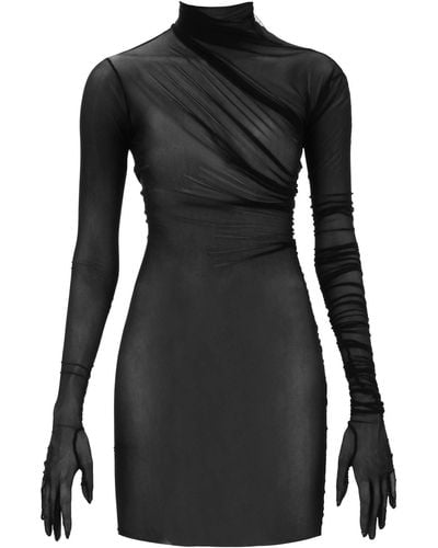 Ann Demeulemeester Maxi top in tulle stretch Xenia - Nero