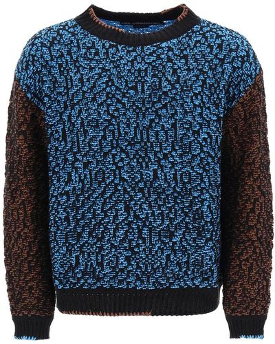 ANDERSSON BELL Multicolored Net Cotton Blend Sweater - Blue