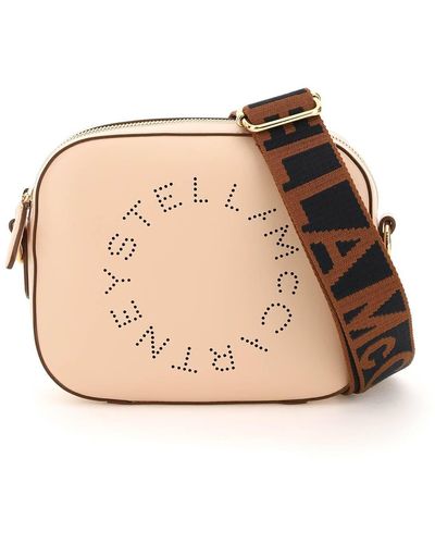 Stella McCartney Camera Bag With Perforated Stella Logo - Natural