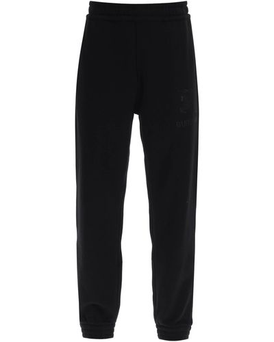 Burberry Tywall Sweatpants With Embroidered Ekd - Black