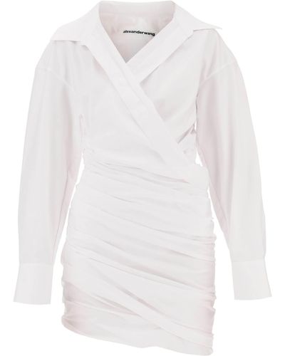 Alexander Wang Drapierte Mini -Hemdkleid - Bianco