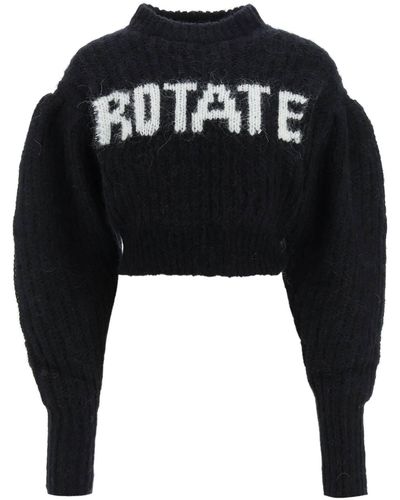 ROTATE BIRGER CHRISTENSEN Rotate Wool And Alpaca Sweater With Logo - Black
