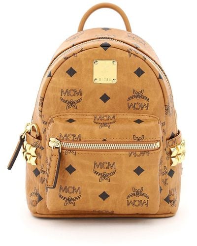 MCM Stark Backpack With Studs - Natural