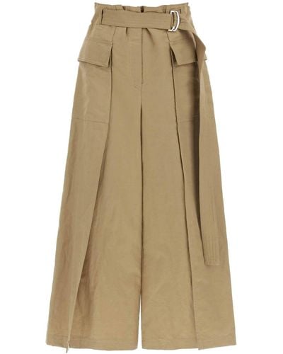 Weekend by Maxmara Flared Linen And Cotton Pants - Natural