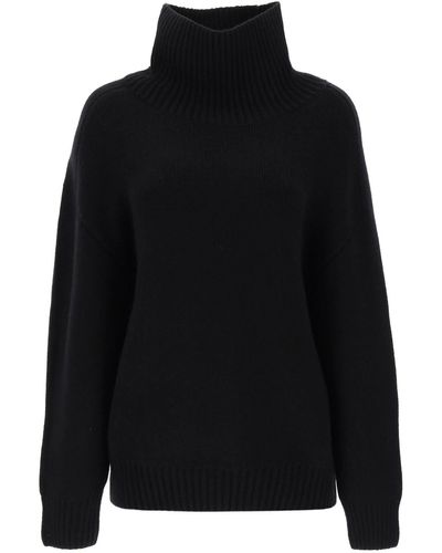 Khaite 'landen' Oversized Funnel Neck Sweater - Black